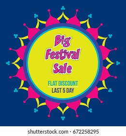 creative big festive banner design ,diwali festival offer 