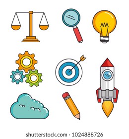 creative big idea set icons