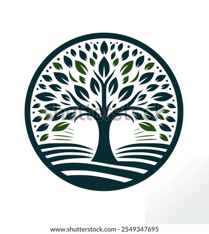 creative big old tree logo design. vector logo reflecting , eco, ecology, growth, life, health, nature etc concept.	
