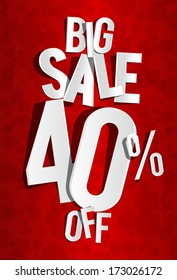 Creative Big Sale On Red Background vector illustration