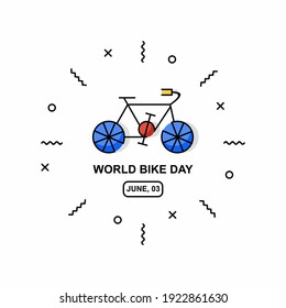 Creative bike illustration design. Easy to edit with vector file. Can use for your creative content. Especially about world bike day campaign in this june.