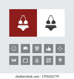 Creative Bikini Icon with Bonus Icons.