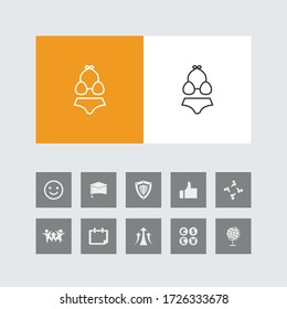 Creative Bikini Line Icon with Bonus Icons. 