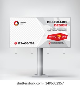 Creative billboard design, layout banner for outdoor advertising,  geometric background