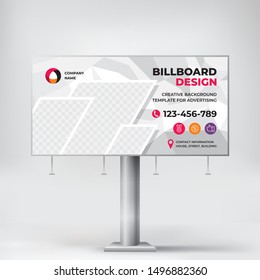 Creative billboard design, layout banner for outdoor advertising,  geometric background