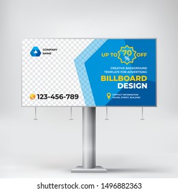 Creative billboard design, layout banner for outdoor advertising,  geometric background
