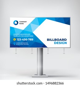 Creative billboard design, layout banner for outdoor advertising,  geometric background