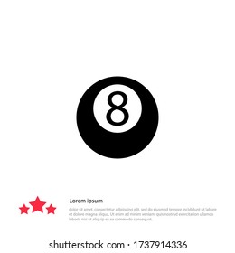 Creative Billiards Eight Ball Icon. Vector illustration EPS 10.