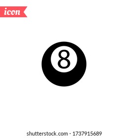 Icono De Ocho Bolas De Billar Creativo. Ilustración del vector EPS 10.
