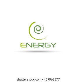 Creative bio and eco energy swirl green logo vector illustration