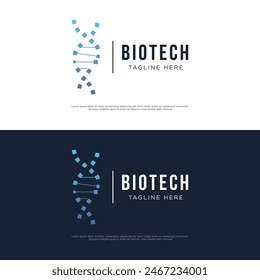 Creative bio tech or DNA spiral molecule logo design.Logo for business, science and lab.