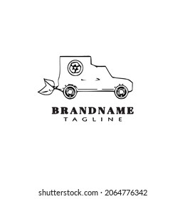 diseño de icono de logotipo biodegradable creativo plantilla de diseño de icono de vehículo negro aislado