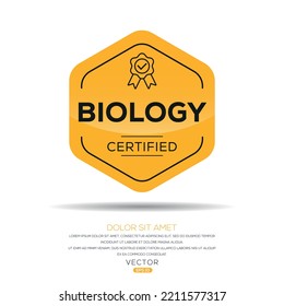 Creative (Biology) Certified badge, vector illustration.