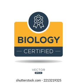 Creative (Biology) Certified badge, vector illustration.