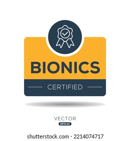 Creative (Bionics) Certified badge, vector illustration.