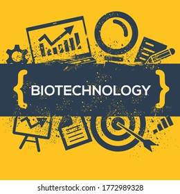 Creative (Biotechnology) Word with Icons ,Vector illustration.