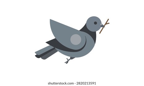 Creative bird artwork featuring gray tones and geometric shapes suitable for wildlife and nature topics for educational and design projects