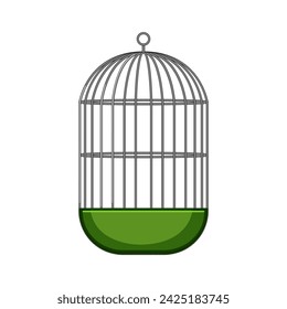 creative bird cage cartoon. hope surreal, mind door, prison life creative bird cage sign. isolated symbol vector illustration