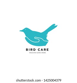 Creative Bird care icon logo vector design 