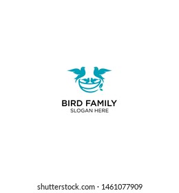 creative bird family logo template