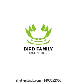 creative bird family logo template