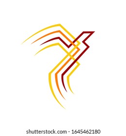 creative bird of fire phoenix logo design vector illustrations graphic