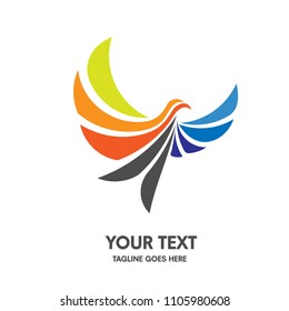 creative bird fly colorful logo concept