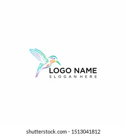 creative bird with full color logo template 