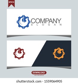 Creative bird gear concept logo vector design template