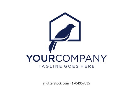 Creative bird home for logo design concept	
