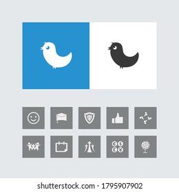 Creative Bird Icon with Bonus Icons.