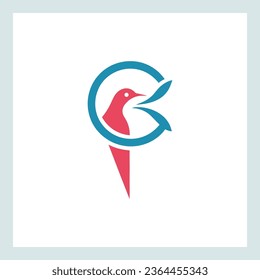 creative bird icon illustration flat vector
