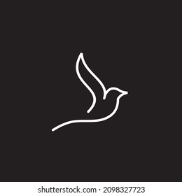 Creative Bird Line Art Logo Design Inspiration Stock Vector