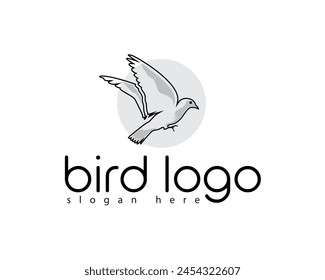 Plantilla de diseño de logotipo de línea de pájaro creativo