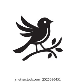 creative bird logo design black simple line art on white background