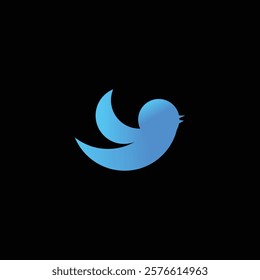 creative bird logo design with blue color