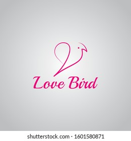 Creative Bird Logo Design with love symbol.Vector illustration can be used for web and mobile graphic design, logo, eps10