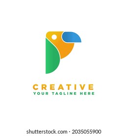 logotipo de ave creativa con color degradado,
logotipo animal con concepto minimalista, logotipo de ave para marca de empresa y logotipo
