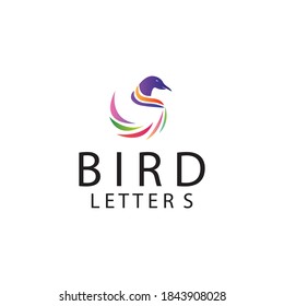 ilustración del logotipo de pájaro creativo iniciales con plantilla de vector de diseño colorido