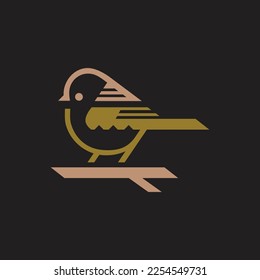 creative bird logo with line art style  svg