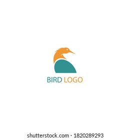 Creative bird logo. Simple color vector design illustration.