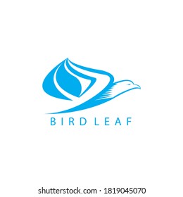 creative bird logo vector illustration of leaves design