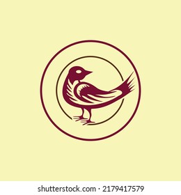 Creative bird logo with the yellow background