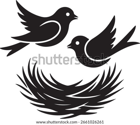 Creative Bird Nest Symbol Vector Icons
