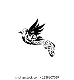 ilustración de diseño del logotipo del vector de adorno de aves creativas