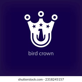 Creative Bird of prey crown logo. Unique color transitions. Unique team crest logo template. vector