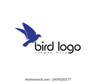 creative bird shadow logo design template