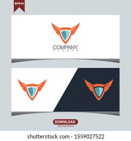 Creative bird shield concept logo vector design template