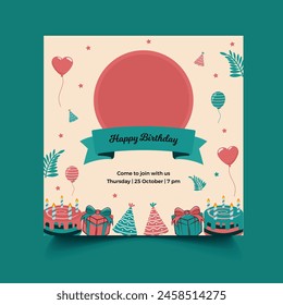 Creative birthday banner template design