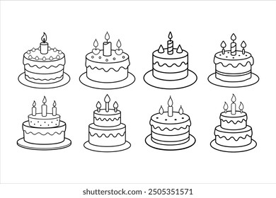 Creative Birthday Cake Silhouette Vector Art for Special Occasions